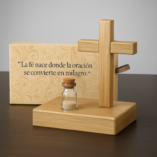 Cruz Milagrosa con arena del Monte de los Olivos